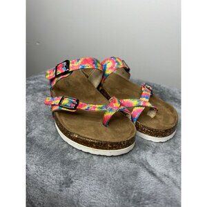 Natural reflections strappy tie dye women’s sandals size 7